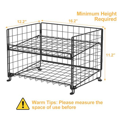 JKsmart 3-Pack Stackable Rack Organizer, Can Rack Storage for Kitchen Pantry Cabinet Holds Up to 64 Cans, 2-Tier Can Holders for Food, Multifunctional Dispenser for Snacks Soda - size: 2Tier-3 Pack