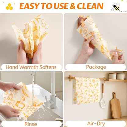 Beeswax Wraps for Food – Reusable Beeswax Bread Bag & Sandwich Wrap | Organic & Eco-Friendly,Sustainable Bees Paper,Retain Freshness,Perfect Alternative to Aluminum Foil Sourdough Storage - color: 1 Pack（Bread）