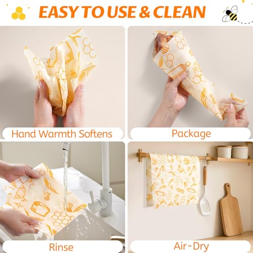 9 Pack Beeswax Wraps for Food – Reusable Beeswax Bread Bag & Sandwich Wrap | Organic & Eco-Friendly,Sustainable Bees Paper,Retain Freshness,Perfect Alternative to Aluminum Foil Sourdough Storage - color: 9 Pack（Bread）