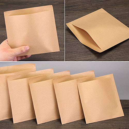 100 Pack Breakfast Paper Bags Deli Bags, 7 x 6.7 in Kraft Dry Wax Paper Sandwich Bags, Waterproof & Grease-proof Paper Bags for Pastries Pizza Slices Chicken Nuggets Fish Panini Garlic Toast (7*6.7IN) - color: 7*6.7IN