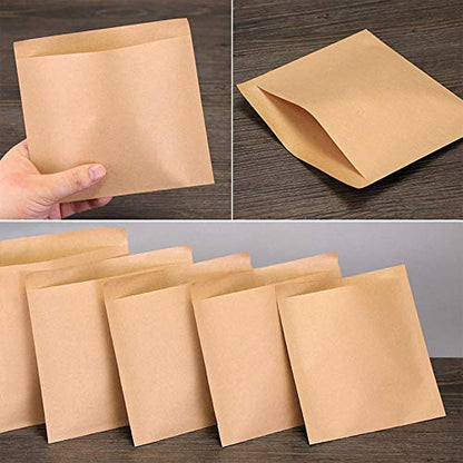 100 Pack Breakfast Paper Bags Deli Bags, 7 x 6.7 in Kraft Dry Wax Paper Sandwich Bags, Waterproof & Grease-proof Paper Bags for Pastries Pizza Slices Chicken Nuggets Fish Panini Garlic Toast (7*6.7IN) - color: 7*6.7IN