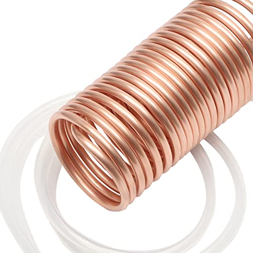 Copper Cooling Coil Pipe,Garden Hose Fitting,Immersion Wort Chiller Coil, Portable Mini Cooler Efficient Liquid Chiller with Universal Joint for Cooling Beer & Malt
