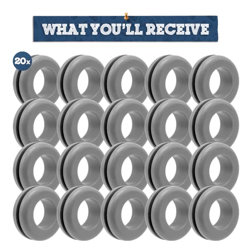 Fermentaholics Airlock Fermentation Replacement Grommets for Fermenter Lid – 20 Pack Grommet Fits 1/2 Inch Hole, For Standard 3/8 in Airlocks, Beer, Wine, Cider, Mead, Fermented Foods (Gray) - color: Gray