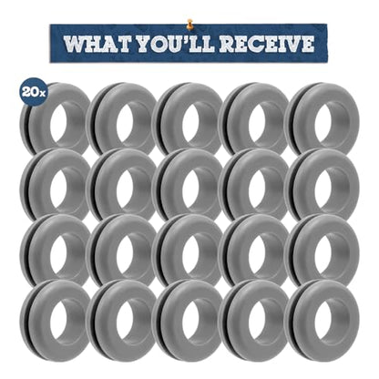 Fermentaholics Airlock Fermentation Replacement Grommets for Fermenter Lid – 20 Pack Grommet Fits 1/2 Inch Hole, For Standard 3/8 in Airlocks, Beer, Wine, Cider, Mead, Fermented Foods (Gray) - color: Gray