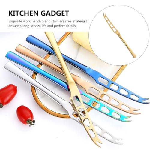 Stainless Steel Butter Cutter and Cheese Slicer Knife, Gold Kitchen Gadget for Spreading and Baking, Practical Cheese Cutter for Home and Cooking Use