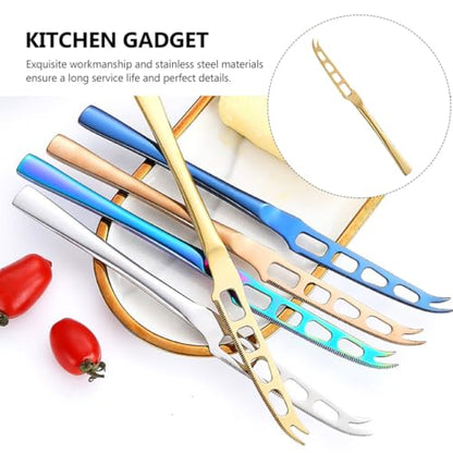 Stainless Steel Butter Cutter and Cheese Slicer Knife, Gold Kitchen Gadget for Spreading and Baking, Practical Cheese Cutter for Home and Cooking Use