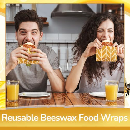 Mindsoft 17 x 23 Inch Reusable Beeswax Food Wrap for Bread Sandwich Wrapper Beeswax Paper Organic Bowl Dishes Covers Sustainable Food Cheese Fruit Snacks Storage Containers Keeper (Fresh Style) - style: Fresh Style