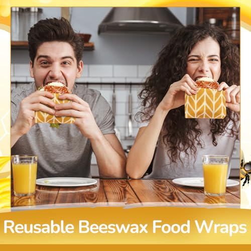 Mindsoft 17 x 23 Inch Reusable Beeswax Food Wrap for Bread Sandwich Wrapper Beeswax Paper Organic Bowl Dishes Covers Sustainable Food Cheese Fruit Snacks Storage Containers Keeper (Fresh Style) - style: Fresh Style