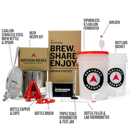 Northern Brewer Homebrewing Starter Kit w/Equipment, Chinook IPA, 5 Gal - size: Chinook IPA with Testing Equipment