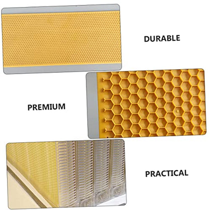 LIOOBO 3pcs Deep Honeycomb Beehive Foundation Durable Plastic Comb Foundation for Efficient Honey Production Easy to Use Beekeeping Supplies Orange
