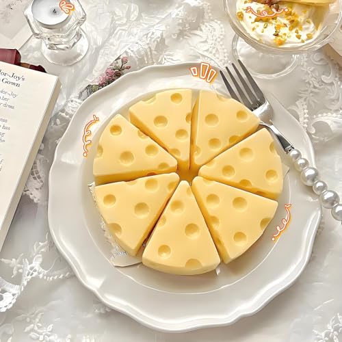 3D Cheese Silicone Baking Molds for Mousse Cake, 8-Cavity Chocolate Pan for French Dessert Pudding Ice Cream Candle - color: White-R0007