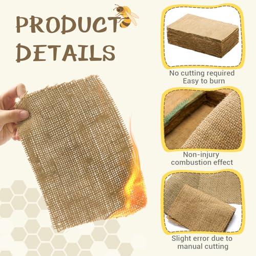 Hahafelt 4.2 Pound Burlap Bee Smoker Fuel Pellets, Jute Burlap Smoker Fuel for Beekeeping, Natural Easy to Light, Produces Cool & Light Smoke, Long Continuous Burn for Hive Inspection & Management