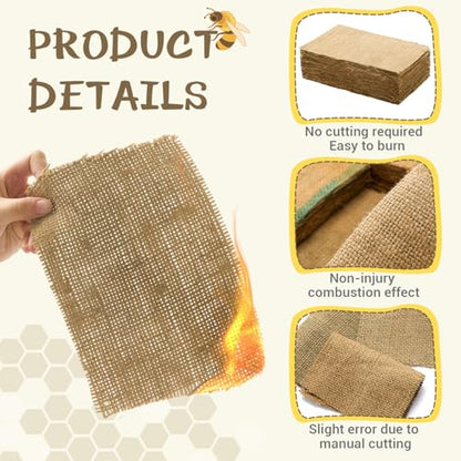 Hahafelt 4.2 Pound Burlap Bee Smoker Fuel Pellets, Jute Burlap Smoker Fuel for Beekeeping, Natural Easy to Light, Produces Cool & Light Smoke, Long Continuous Burn for Hive Inspection & Management
