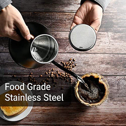 Mecity Electric Kettle Gooseneck Water Kettle Stainless Steel Tea Kettle Water Boiler Fast Heating, Auto Shut Off, 27 fl oz, 1000W, Matte Black - color: Black