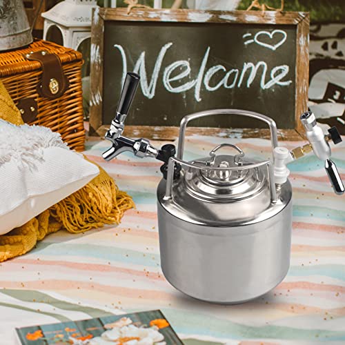 Beer Keg Tap CO2 Charger PERA Brand Ball Lock Beer Faucet Mini Gas regulaor Kit include Beer Faucet Keg Charger Ball Lock MFL Quick Disconnects Set for Home Brewing Mini Keg Corny Cornelius Keg