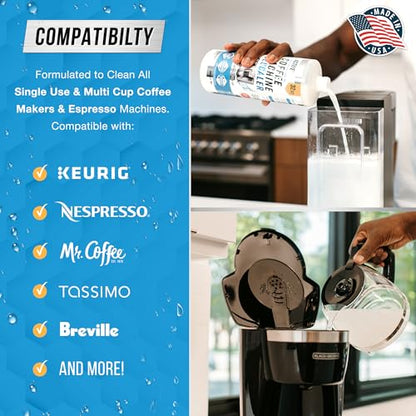 ACTIVE Coffee Machine Descaler Descaling Solution - 32oz (8 Uses) Compatible with Keurig,Nespresso,Breville,Delonghi, Jura, Ninja - Espresso Coffee Maker Cleaner,Coffee Pot Cleaning Limescale Remover - style: 32oz Liquid