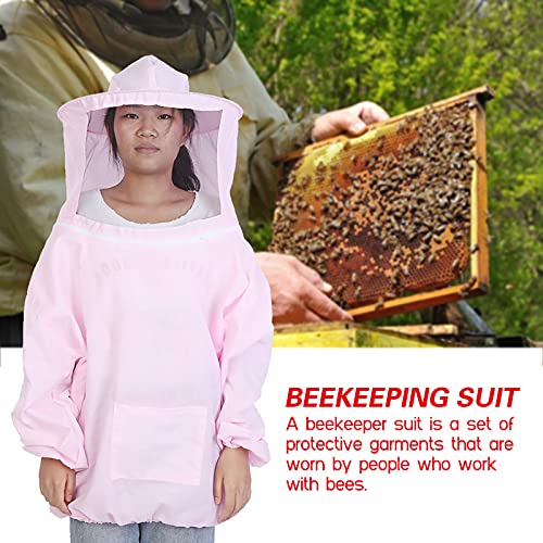 Beekee Protective Clothing, Beekeeper Jacket with Veil Hood, Professional Beekee Clothing Gear for Backyard Beginners() - color: Pink