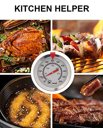 KT THERMO Candy/Deep Fry Thermometer with Instant Read,Oil Thermometer(2-Pack),8" Stainless Steel Stem Meat Cooking Thermometer,Best for Turkey,BBQ,Grill - color: 2-pack
