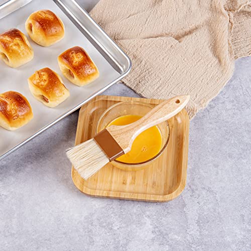 Restaurantware Pastry Tek 2 inch Wide Buttering Brush 1 Boar Bristle Pastry Brush - Hardwood Handle Built-In Hanging Hole Wood Basting Brush Sturdy Ferrule For Glazing And Basting - size: 8 3/4"