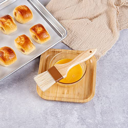 Restaurantware Pastry Tek 2 inch Wide Buttering Brush 1 Boar Bristle Pastry Brush - Hardwood Handle Built-In Hanging Hole Wood Basting Brush Sturdy Ferrule For Glazing And Basting - size: 8 3/4"