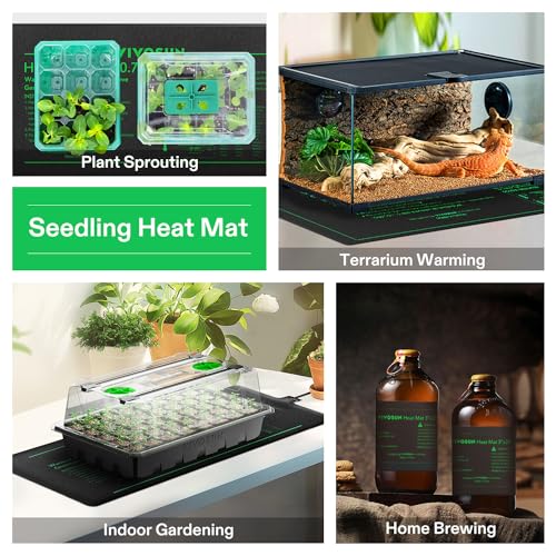 VIVOSUN Durable Waterproof Seedling Heat Mat 48" x 20.75" UL & MET-Certified Warm Hydroponic Heating Pad for Germination, Indoor Gardening, Greenhouse - size: 48"x20.75"