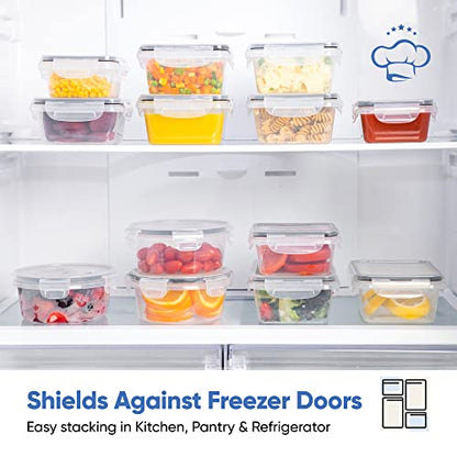 Chef's Path 32 Piece Airtight Food Storage Containers with Easy Snap Lids, 16 Containers and Lids, Stackable Kitchen and Pantry Canisters for Meal Prep and Food Storage - Transparent - color: Pack of 16