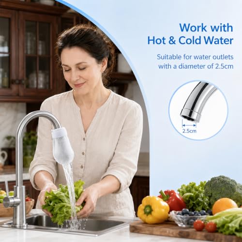 50 Pack High Density Faucet Filter Cotton Pouches, Anti-Splash Tap Water Purifier Bags, Fine Mesh Sediment Barrier Reduces Rust & Limescale, Universal Kitchen Tap Water Filter Guard for Home Daily Use