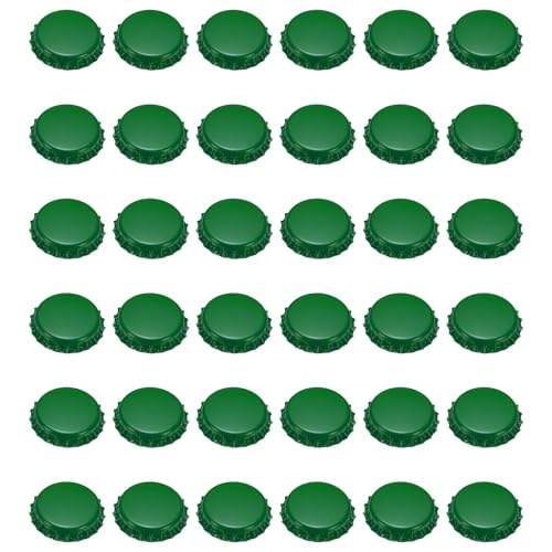 uxcell 108 Pcs Oxygen Absorbing Beer Bottle Caps, 32mm Pry Off Bulk Crown Caps Bottle Toppers for Soda Beer Wine Glass Bottles Home Brewing DIY Pendants or Craft Scrapbooks, Dark Green - color: Dark Green