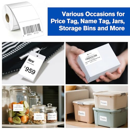 L LIKED 3" x 2" Thermal Labels, Blank Removable Labels with No Residue, Water and Oil Resistant, Use for Both Home and Office (1 Roll, 700 Labels) - size: 3x2-700