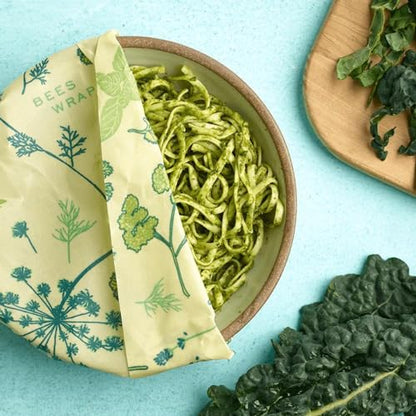 Bee's Wrap Vegan Beeswax Wraps for Food - Cut to Size 14x52" Beeswax Wrap Roll - Plastic Free Made in USA Reusable Natural Food Wrap - Herb Garden - style: Vegan Herb Garden