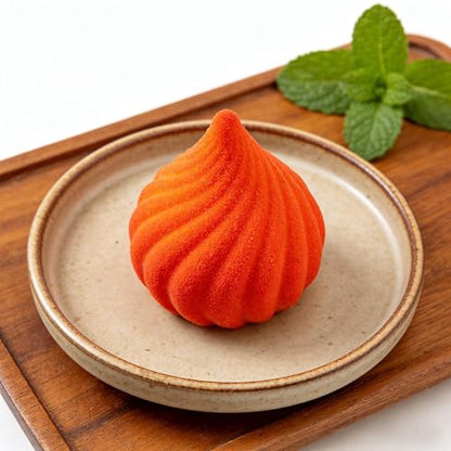 Cone Onion Bun Chocolate Molds, 6-Cavity Cyclone Silicone Mold for Mousse Cake Jelly Candy Soap Candle,10.6 x 6.7 x 2.76 Inches - color: White-R0001