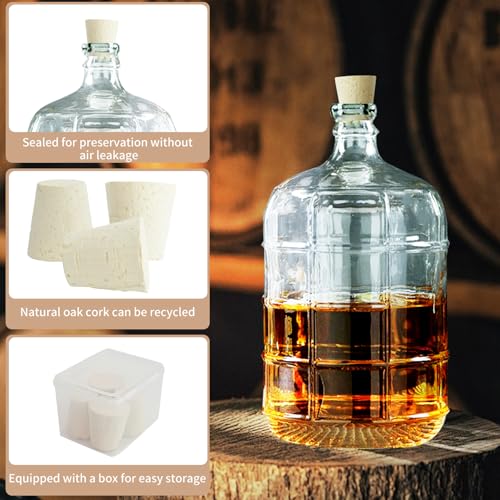 2 Pcs Fermentation Stopper Glass Carboy Corks for 3, 5, 6 Gallon Glass Water Jug Wood Tapered Stopper Bungs Cap for Home Brewing Wine (2pcs) - size: 2pcs