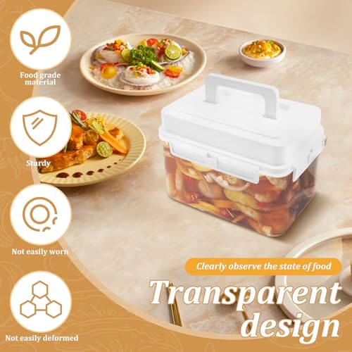 Fermentation jar, Kimchi Containers, Plastic Press Fermentation Container With Hidden Handle Press Tray Design Clear Good Sealing Sauerkraut Press Container for Olives Black Cherries Jalapenos (4L) - color: 4L