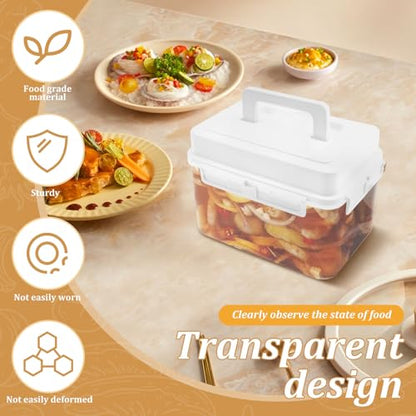 Fermentation jar, Kimchi Containers, Plastic Press Fermentation Container With Hidden Handle Press Tray Design Clear Good Sealing Sauerkraut Press Container for Olives Black Cherries Jalapenos (4L) - color: 4L
