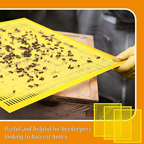 Rtteri 20 Packs 10 Frame Plastic Queen Excluder Beekeeping Queen Excluders Bee Supply Queen Excluder Fits 10 Frame Langstroth Beehives Beekeeping Supplies Kit Tools for All Beekeeping Levels (Yellow) - color: Yellow