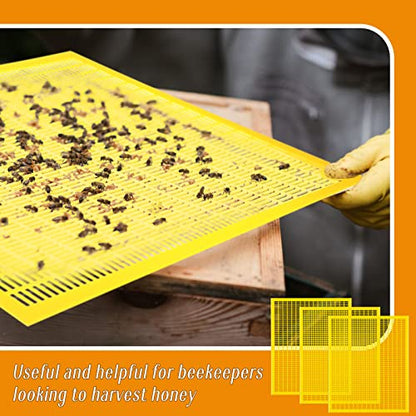 Rtteri 20 Packs 10 Frame Plastic Queen Excluder Beekeeping Queen Excluders Bee Supply Queen Excluder Fits 10 Frame Langstroth Beehives Beekeeping Supplies Kit Tools for All Beekeeping Levels (Yellow) - color: Yellow