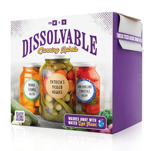 Dissolvable Canning Labels 2.5in Round, Removable Kraft Mason Jar Stickers - size: 2.5 inch