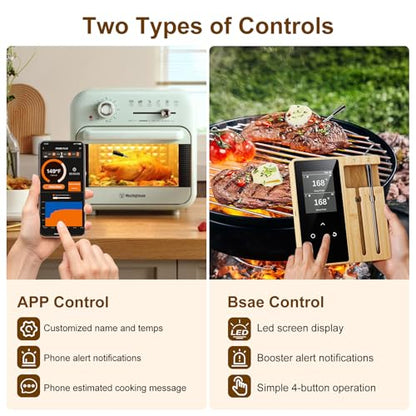 Newise Wireless Meat Thermometer Digital with 2 Probes, Long Range Bluetooth Food Thermometer with Smart APP Alerts for Grill, Birthday Gifts for Men Dad Husband - style: 2 Probes