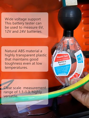 Watris Veiyi Rapid Battery Hydrometer Tester for Golf Cart Battery System | Inhalation, 6V 12V 24V, Deep Cycle Battery Tool, Fast Detection Tool