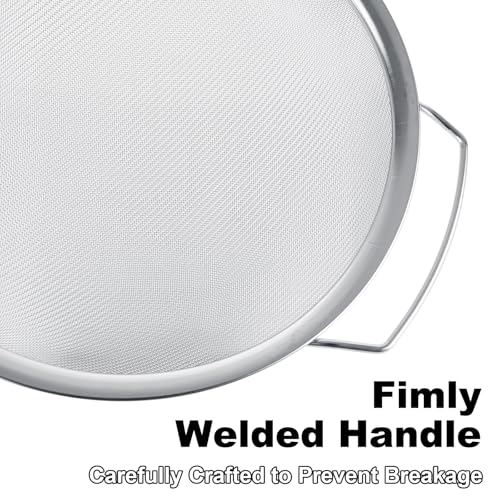 4 Pack Fine Mesh Paint Strainer with Handle, 60 Mesh Stainless Steel Paint Filter, Emulsion Honey Funnel Filter Cover Fits 1 2 3 5 Gallon Paints Bucket Filters Tool Insert