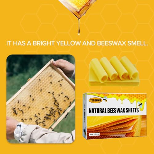 anso 10/30 Pcs Beeswax Sheets Honeycomb Foundation Wax Frames Beekeeping Honey Bee Hive 5.11inch X 3.54inch (30Pcs) - color: 30pcs