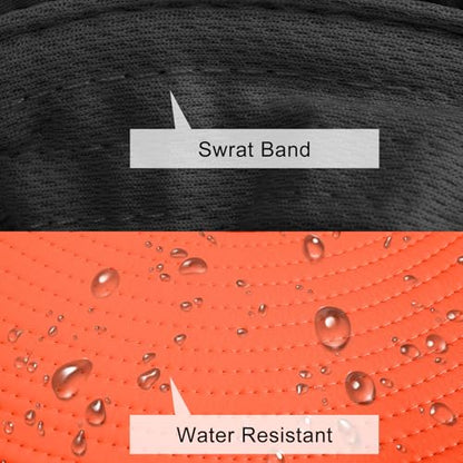 Sun Hats for Men Women Fishing Hat UPF 50+ Breathable Wide Brim Summer UV Protection Hat - color: Orange