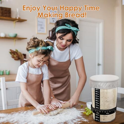 TOKPELA Sourdough Starter Jar Glass, Wide Mouth Sourdough Starter Jars, Sourdough Starter Kit with Wooden Spoon, Cloth Cover, Glass Lids, Sourdough Starter Jar 27oz for Sourdough Bread Baking Supplies - color: Sourdough Starter Jar
