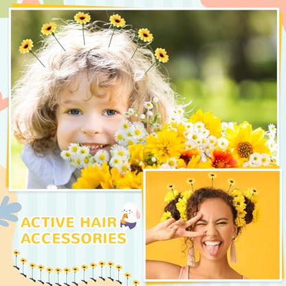 30 Pcs Bean Sprout Hair Clips Rave Mixed Style Plant Hairpins Hair Accessories for Party Irish(Sunflower) - style: Sunflower