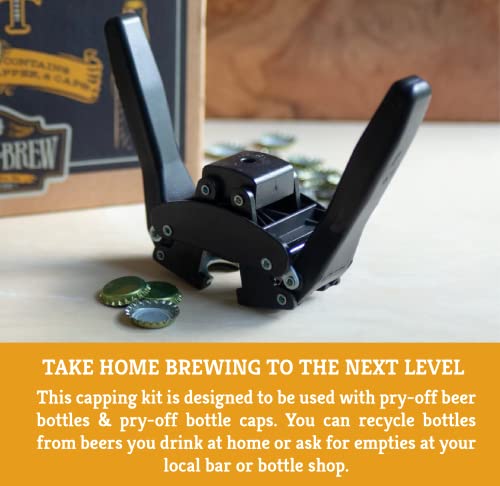 Craft a Brew - Capping Kit - Includes Beer Bottle Capper and 100 Bottle Caps - For Home Brewing - Beer Making Supplies - style: Cap + Kit