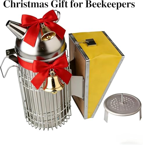 Cute Bear-Shaped Domed Bee Smoker | Sustained Burning for 30-50 Hive Inspections, 4x11" Stainless Steel Beekeeping Tool