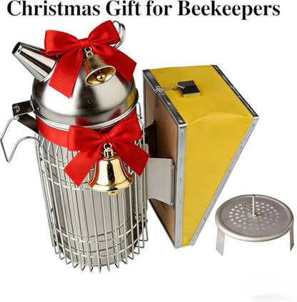 Cute Bear-Shaped Domed Bee Smoker | Sustained Burning for 30-50 Hive Inspections, 4x11" Stainless Steel Beekeeping Tool