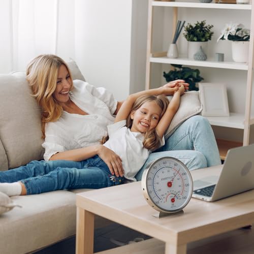 Indoor Outdoor Thermometer Hygrometer, Large Dial Waterproof Wall Mount - Accurate & Easy to Read for Home, Garden, Patio, Greenhouse, Farmhouse Decor by AXHHTVCGY