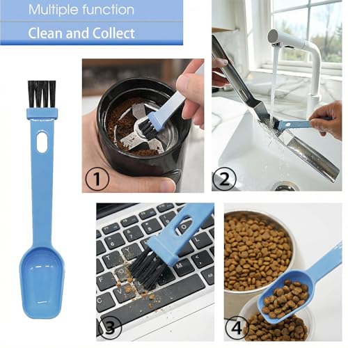 Silicone Garlic Peeler Tube Roller with Brush, 2-in-1 Kitchen Gadget Set, Measuring Spoon with Cleaning Brush (5ml & 3ml) and Silicone Garlic Peeler, Easy-Clean Kitchen Utensils with Hanging Loops - color: Peeler+ Spoon
