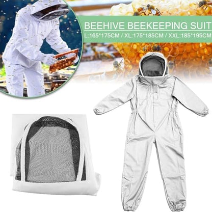 Beekeeping Protective Suit - Ventilated Cotton Outfit, Hooded Bee Protection Suit | Economy Beekeeping Clothing Gear, Comfortable Fabric for Beekeepers, Men, Women, Starter, Professional Handling - color: XL
